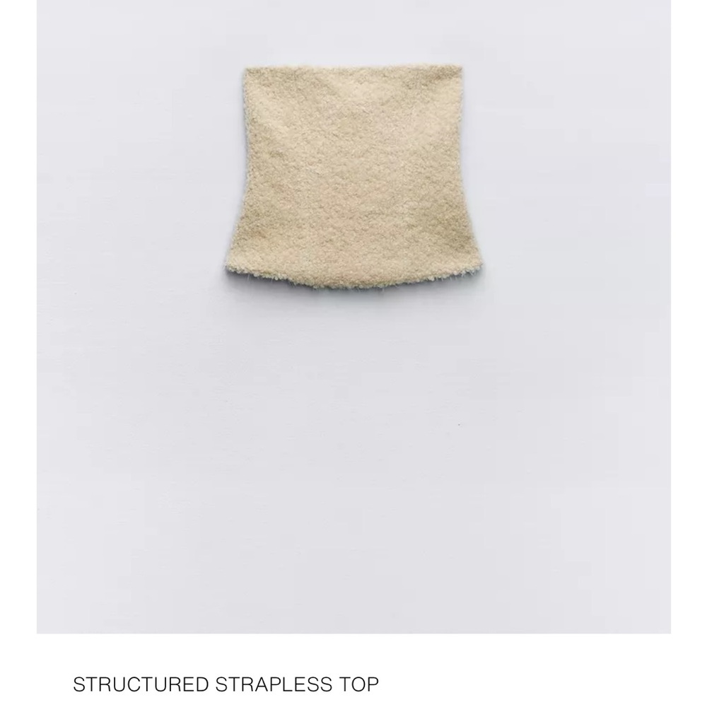 Strapless Cream Fur Zara Top🍨